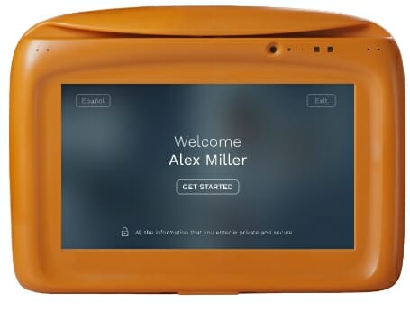 Image of the durable, purpose-built PhreesiaPad tablet for patients of all ages
