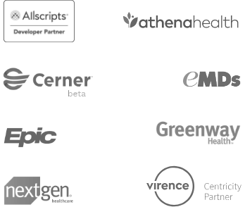 integrations-homepage-mobile-nov2018-1 Logos of Phreesia EMR and PM system patient data integration partners