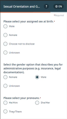 Sexual Orientation questionnaire screenshot 1