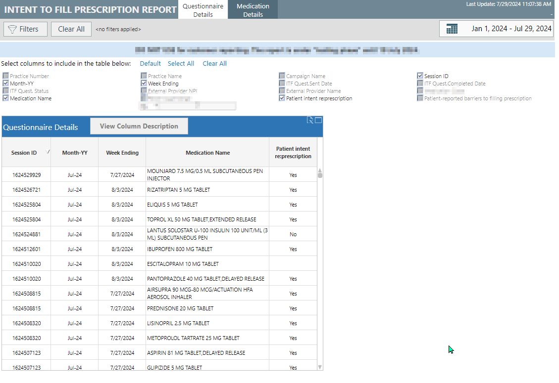 Questionnaire Details screenshot