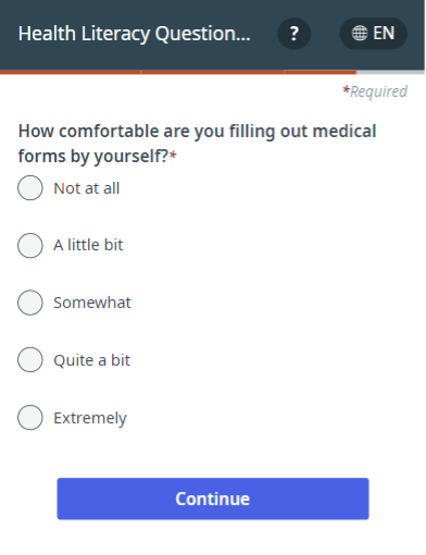 Health literacy screenshot