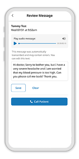 Screenshot of Review Message screen for PhreesiaOnCall