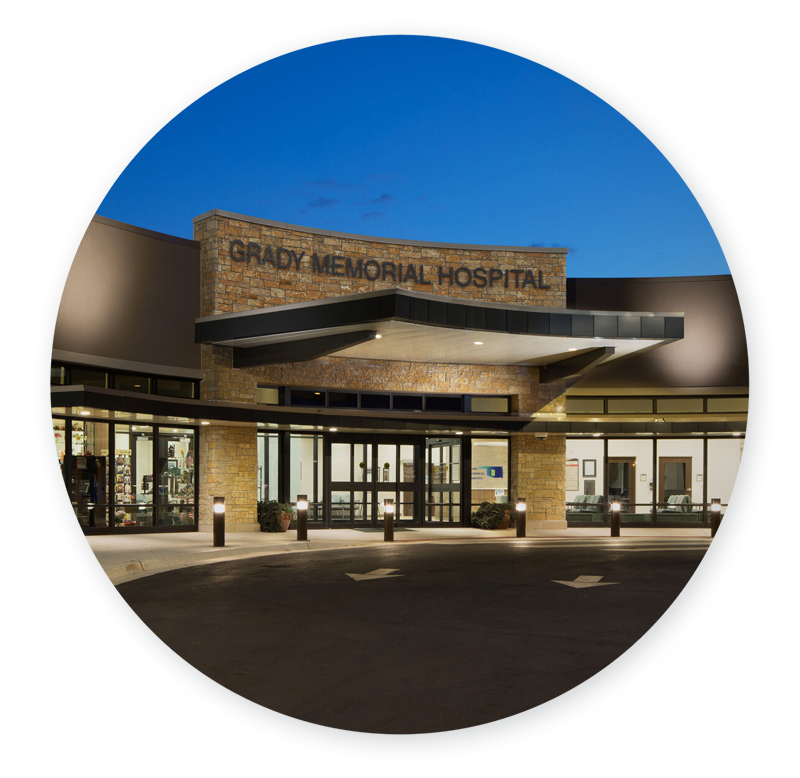 Exterior of Grady Memorial Hospital