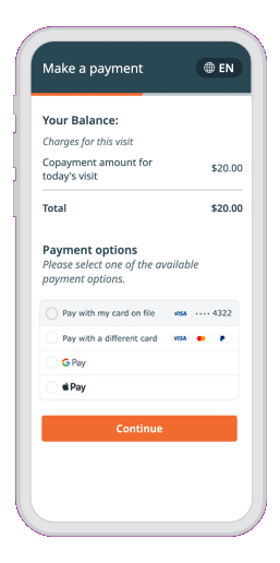 Animation of payment screen with EB summary at end of workflow